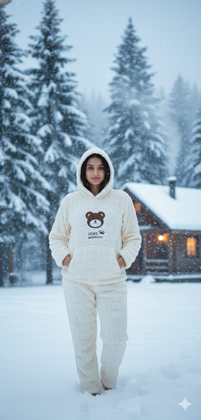 Women’s Soft Furr Hoodie Night Wear