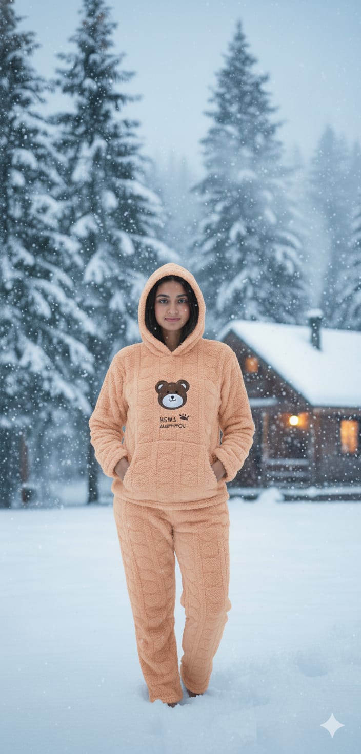 Women’s Soft Furr Hoodie Night Wear