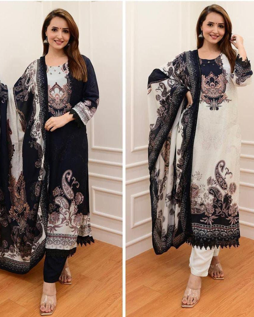 Ivory and Black Pakistani Suits