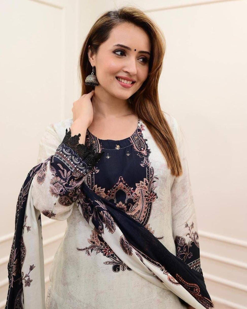 Ivory and Black Pakistani Suits