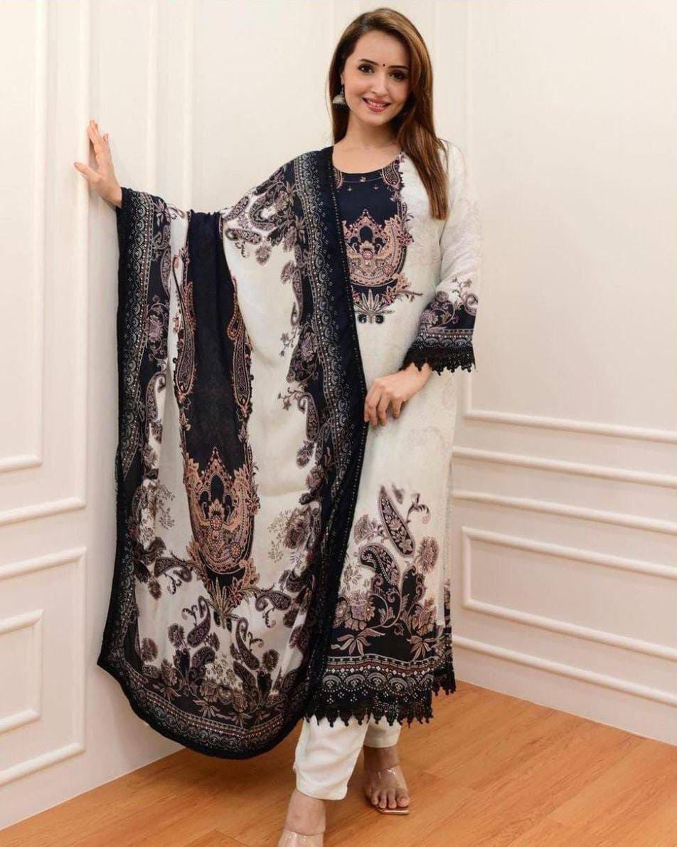 Ivory and Black Pakistani Suits