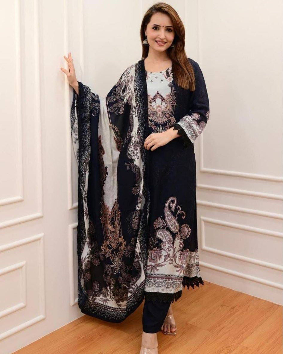 Ivory and Black Pakistani Suits