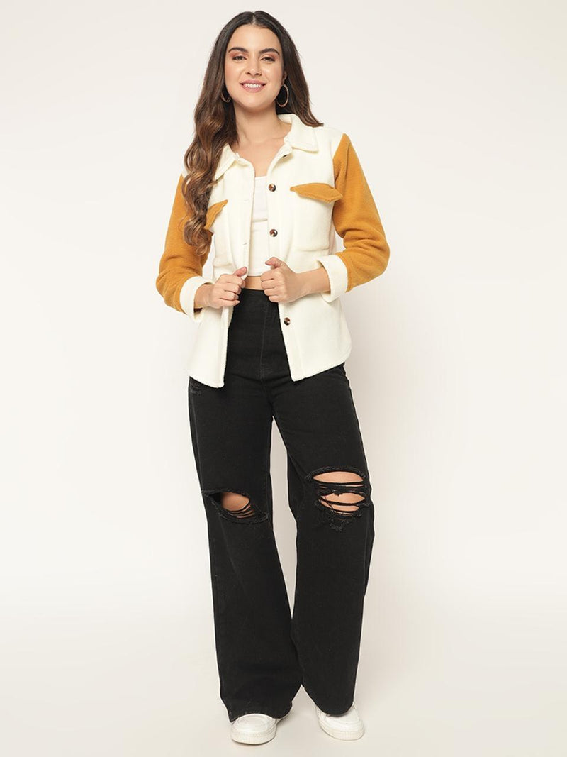 Woolen dual tone shacket dual-tone