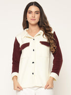 Woolen dual tone shacket dual-tone