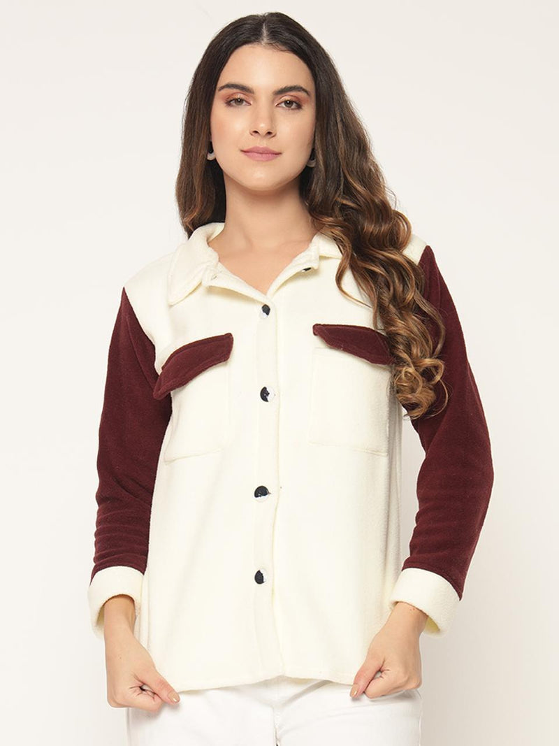 Woolen dual tone shacket dual-tone